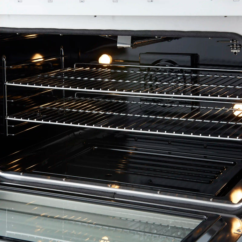 Forno Marco 36-Inch Gas Range with 6 Burners and 5.36 Cu.Ft. Convection Oven in White with Antique Brass Trim (FFSGS6277-36WHT)