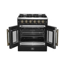 Forno 5-Piece Appliance Package - 30-inch Gas Range, Hood, Refrigerator, Dishwasher and 24-Inch Microwave Drawer in Black