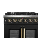 Forno 5-Piece Appliance Package - 30-inch Gas Range, Hood, Refrigerator, Dishwasher and 30-Inch Microwave Drawer in Black
