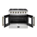 Forno 5-Piece Appliance Package - 36-inch Gas Range, Hood, Refrigerator, Dishwasher and 24-Inch Microwave Drawer in White