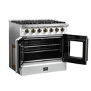 Forno 5-Piece Appliance Package - 36-inch Gas Range, Hood, Refrigerator, Dishwasher and 30-Inch Microwave Oven in White