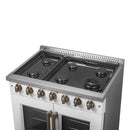 Forno 5-Piece Appliance Package - 36-inch Gas Range, Hood, Refrigerator, Dishwasher and 30-Inch Microwave Drawer in White