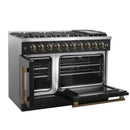 Forno 5-Piece Appliance Package - 48-inch Gas Range, Hood, Refrigerator, Dishwasher and 24-Inch Microwave Oven in Black