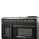 Forno 5-Piece Appliance Package - 48-inch Gas Range, Hood, Refrigerator, Dishwasher and 24-Inch Microwave Oven in Black