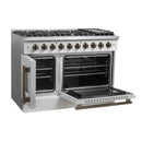 Forno 5-Piece Appliance Package - 48-inch Gas Range, Hood, Refrigerator, Dishwasher and 24-Inch Microwave Drawer in White