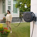 Giraffe Tools 62 Ft.- 155 Ft. Retractable Garden Hose Reel with Adjustable 9-pattern Nozzle