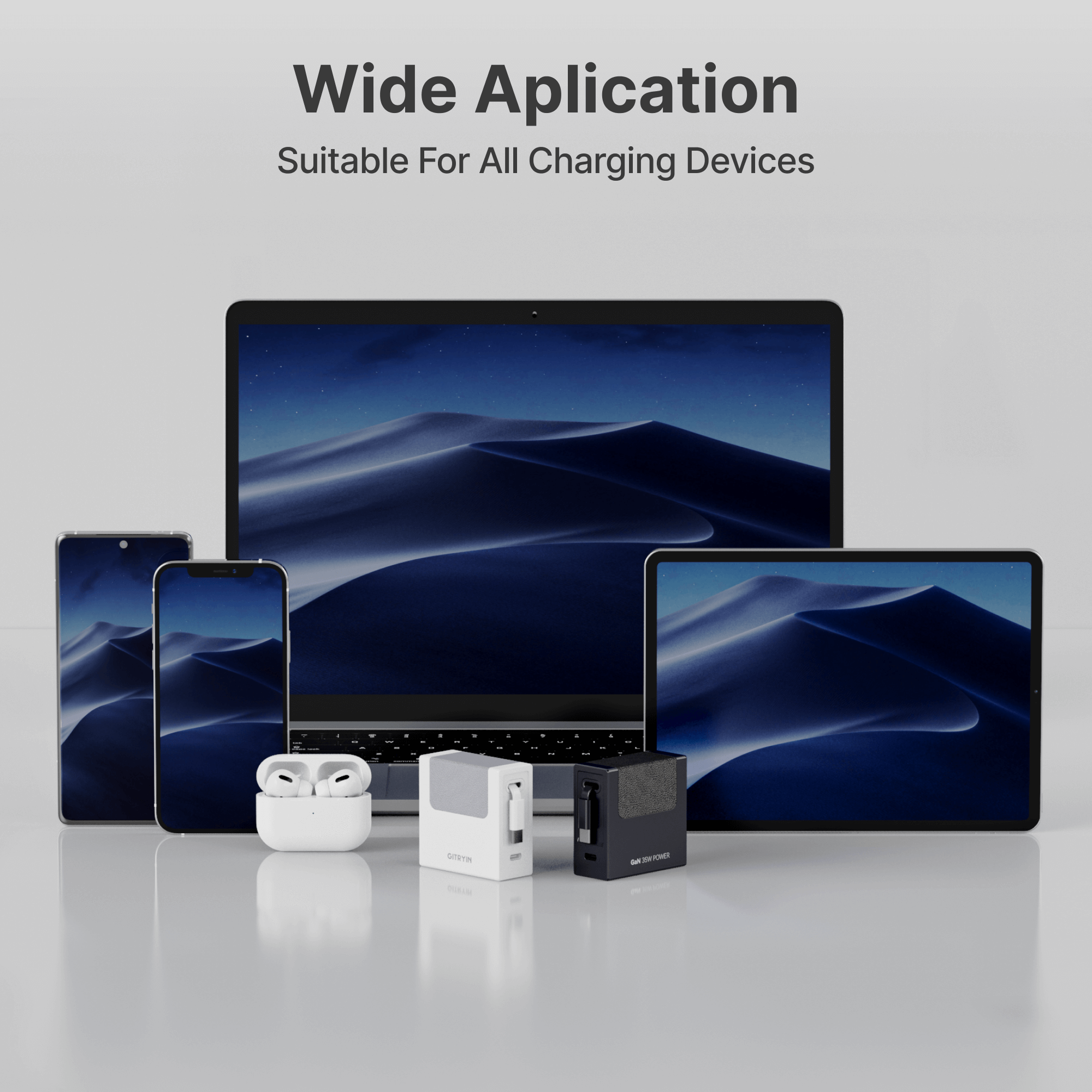 Retractable 40W charger with side ports for charging multiple devices