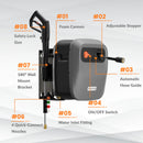 Giraffe Tools Grandfalls Wall-Mounted Retractable Pressure Washer G20, 2500 PSI