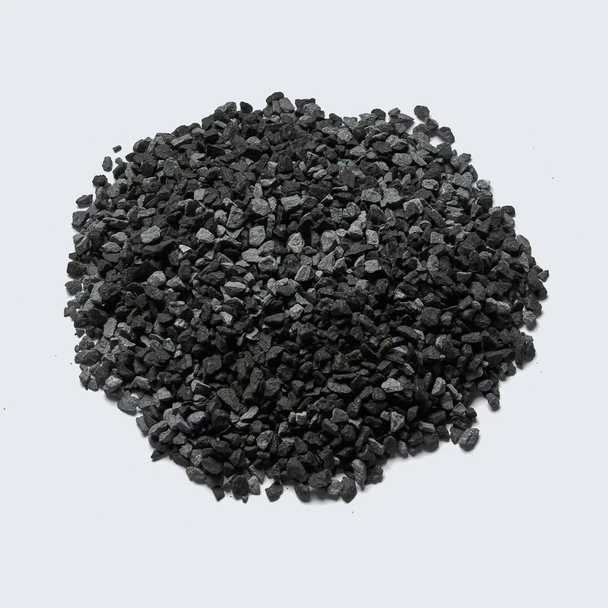 Electric firebox black ember rocks, crushed stone pieces