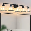 Parrot Uncle Hermosa Modern Polished Nickel & Black 5-Light Bathroom Vanity Light