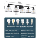 Parrot Uncle Hermosa Modern Polished Nickel & Black 5-Light Bathroom Vanity Light