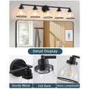Parrot Uncle Hermosa Modern Polished Nickel & Black 5-Light Bathroom Vanity Light