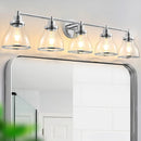 Parrot Uncle Hermosa Modern Polished Nickel & Black 5-Light Bathroom Vanity Light