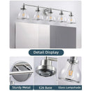 Parrot Uncle Hermosa Modern Polished Nickel & Black 5-Light Bathroom Vanity Light