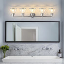 Parrot Uncle Hermosa Modern Polished Nickel & Black 5-Light Bathroom Vanity Light