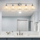 Parrot Uncle Hermosa Modern Polished Nickel & Black 5-Light Bathroom Vanity Light