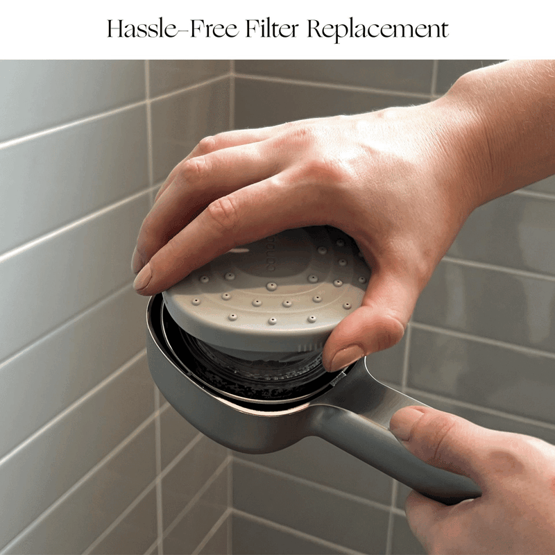 Canopy Handheld Filtered Tool-Free Showerhead with Felt Diffuser