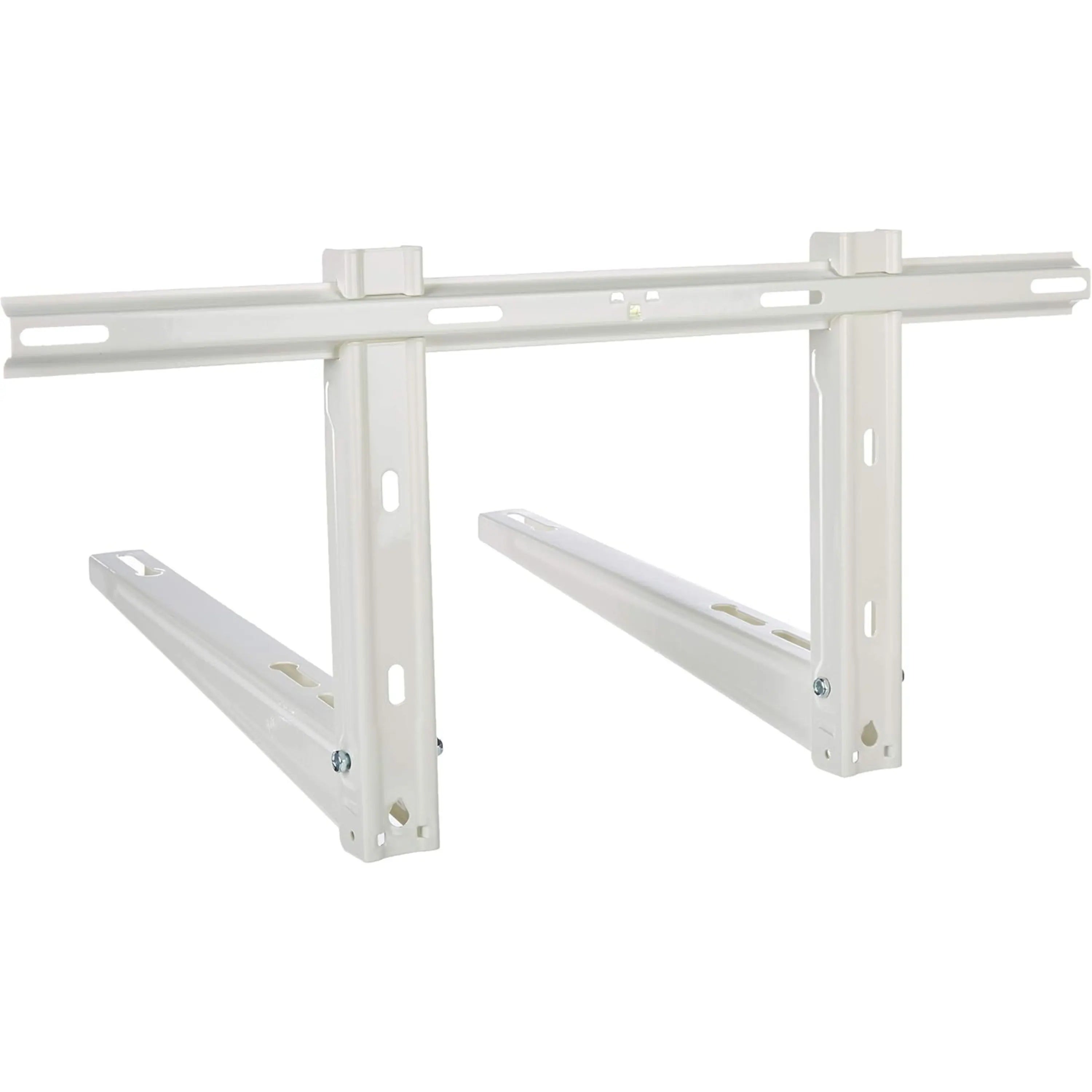 White 3-piece outdoor mini split wall mount bracket with angled mounting arms