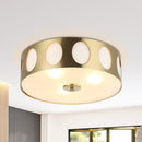 Parrot Uncle 14-Inch Modern 3-Light Golden Flush Mount Ceiling Lighting (HLC-27270-3GOLD)