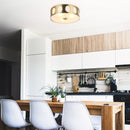 Parrot Uncle 14-Inch Modern 3-Light Golden Flush Mount Ceiling Lighting (HLC-27270-3GOLD)