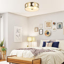 Parrot Uncle 14-Inch Modern 3-Light Golden Flush Mount Ceiling Lighting (HLC-27270-3GOLD)