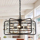 Parrot Uncle 4-Light Golden Modern Crystal Island Pendant Light (HLH-27137-4A-GD)
