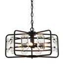 Parrot Uncle 4-Light Golden Modern Crystal Island Pendant Light (HLH-27137-4A-GD)
