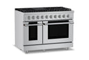 Hauslane HausPro Series 48-Inch Gas or Dual Fuel Range with 8 Burners and Convection Oven in Stainless Steel