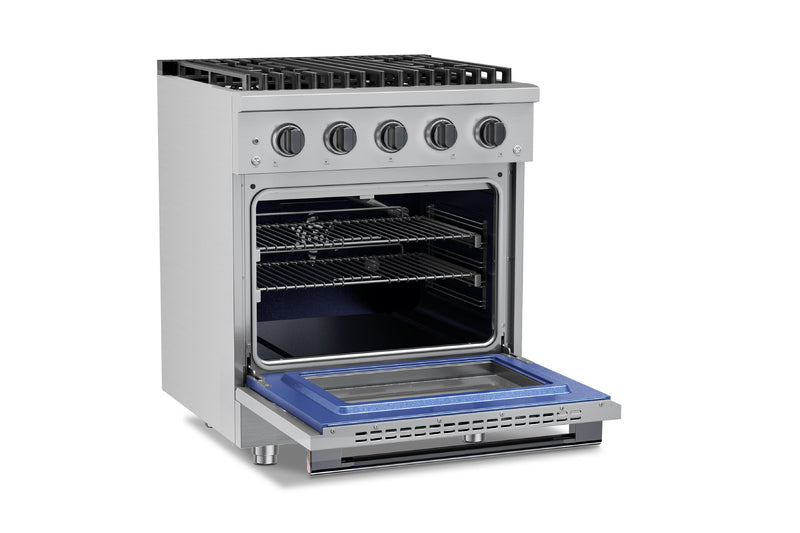 Hauslane HausPro Series 30-Inch Range with 4 Burners and Convection Oven in Stainless Steel