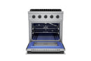Hauslane HausPro Series 30-Inch Range with 4 Burners and Convection Oven in Stainless Steel
