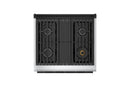 Hauslane HausPro Series 30-Inch Gas or Dual Fuel Range with 4 Burners and Convection Oven in Stainless Steel