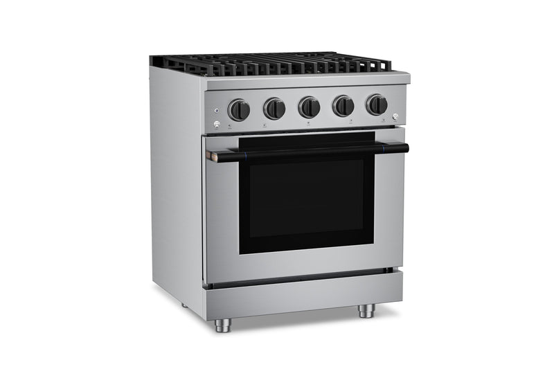Hauslane HausPro Series 30-Inch Range with 4 Burners and Convection Oven in Stainless Steel