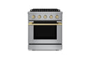 Hauslane HausPro Series 30-Inch Range with 4 Burners and Convection Oven in Stainless Steel