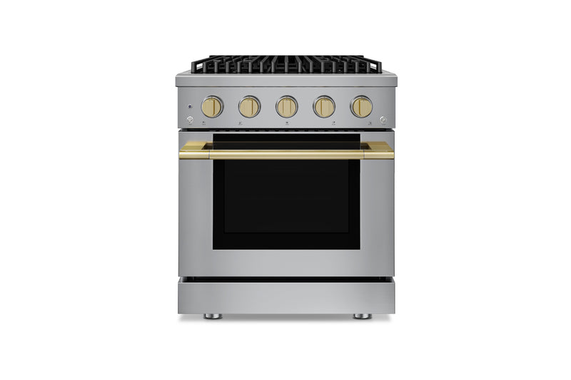 Hauslane HausPro Series 30-Inch Range with 4 Burners and Convection Oven in Stainless Steel