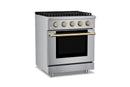 Hauslane HausPro Series 30-Inch Range with 4 Burners and Convection Oven in Stainless Steel