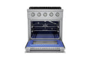 Hauslane HausPro Series 30-Inch Range with 4 Burners and Convection Oven in Stainless Steel