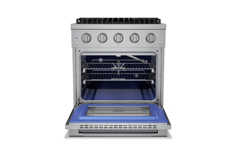 Hauslane HausPro Series 30-Inch Range with 4 Burners and Convection Oven in Stainless Steel
