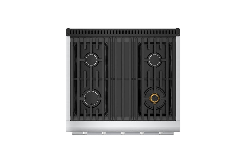 Hauslane HausPro Series 30-Inch Range with 4 Burners and Convection Oven in Stainless Steel