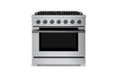 Hauslane HausPro Series 36-Inch Range with 6 Burners and Convection Oven in Stainless Steel