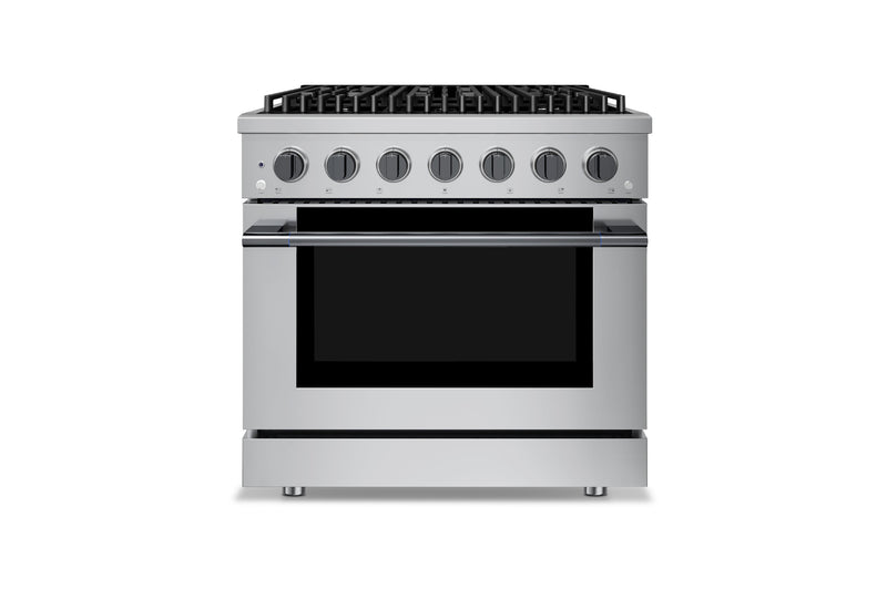 Hauslane HausPro Series 36-Inch Range with 6 Burners and Convection Oven in Stainless Steel