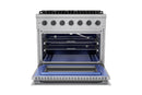 Hauslane HausPro Series 36-Inch Gas or Dual Fuel Range with 6 Burners and Convection Oven in Stainless Steel