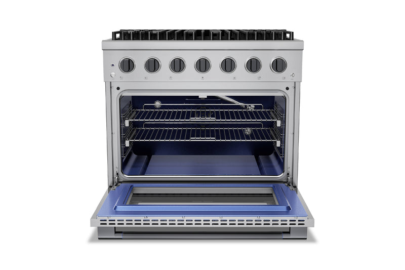 Hauslane HausPro Series 36-Inch Range with 6 Burners and Convection Oven in Stainless Steel