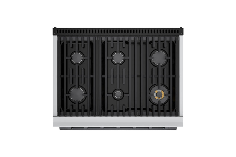 Hauslane HausPro Series 36-Inch Range with 6 Burners and Convection Oven in Stainless Steel