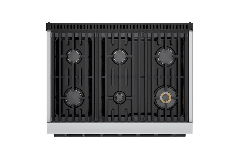 Hauslane HausPro Series 36-Inch Range with 6 Burners and Convection Oven in Stainless Steel