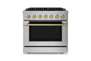 Hauslane HausPro Series 36-Inch Range with 6 Burners and Convection Oven in Stainless Steel