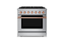 Hauslane HausPro Series 36-Inch Range with 6 Burners and Convection Oven in Stainless Steel