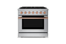 Hauslane HausPro Series 36-Inch Gas or Dual Fuel Range with 6 Burners and Convection Oven in Stainless Steel