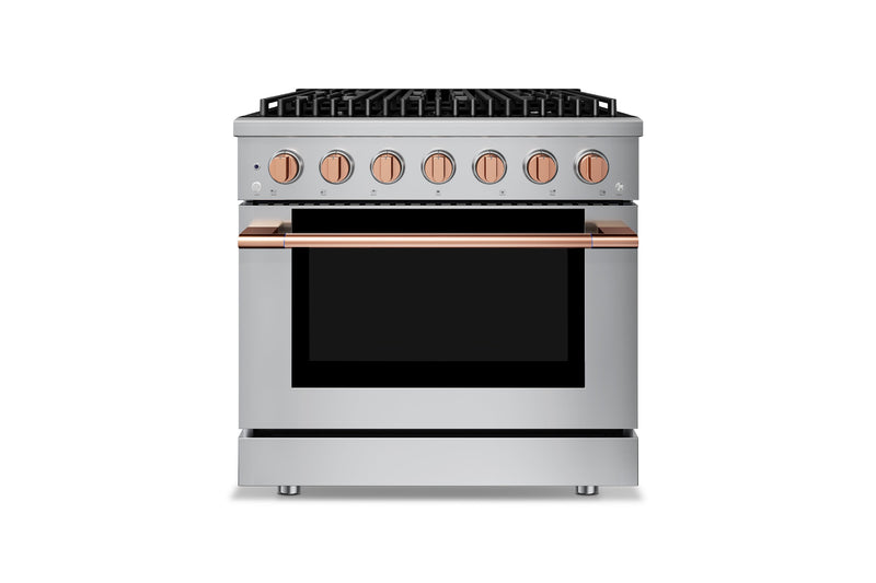 Hauslane HausPro Series 36-Inch Range with 6 Burners and Convection Oven in Stainless Steel