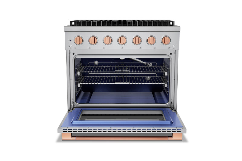 Hauslane HausPro Series 36-Inch Range with 6 Burners and Convection Oven in Stainless Steel