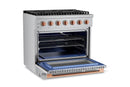 Hauslane HausPro Series 36-Inch Range with 6 Burners and Convection Oven in Stainless Steel